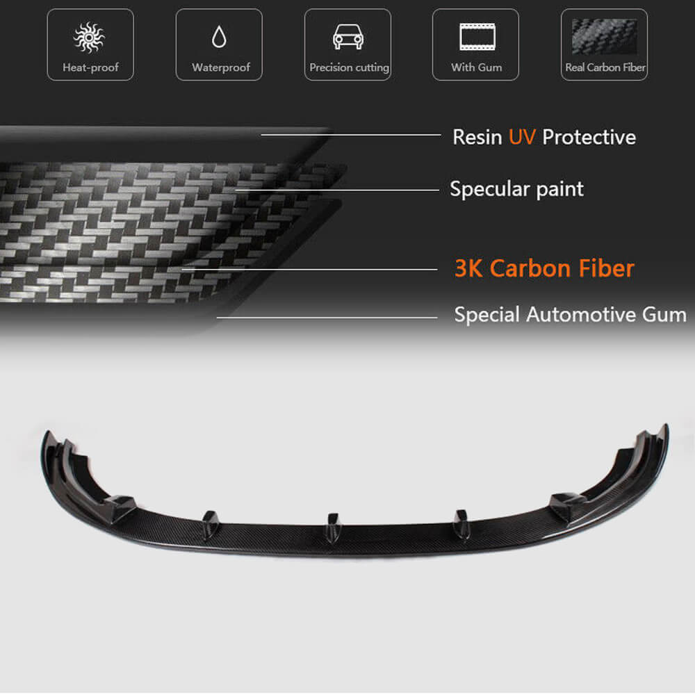 Front Bumper Lip V2 for GTI HB 2010-2013 Carbon for Volkswagen Golf 6 2008-2014 - image 5
