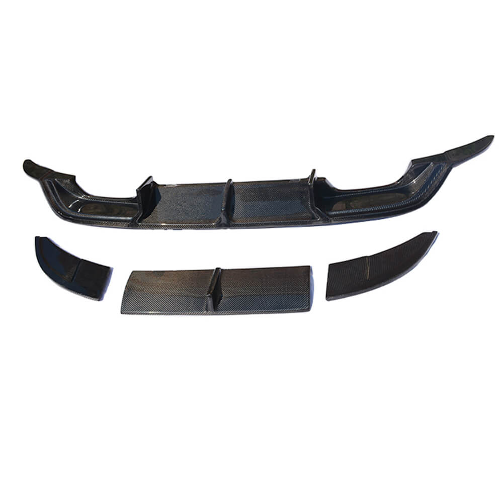 Rear Bumper Diffuser (for R-Line HB 2012-2017, Carbon) for Volkswagen Golf 7/E-Golf 2012-2020 - image 5