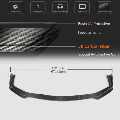 Lip V2 front bumper cover (for Q50 Sport 2014-2017, Carbon) for Infiniti Q50/Q60 2013-2024 - image 5