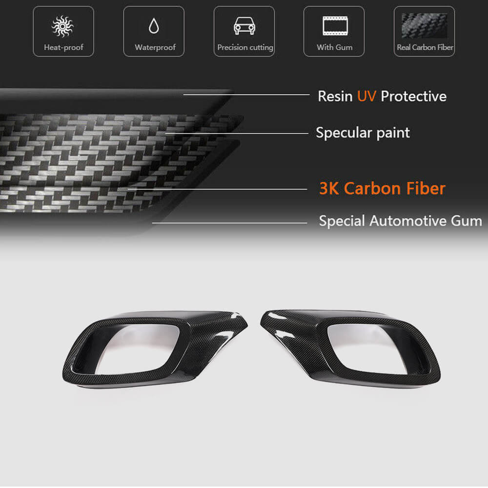 Carbon Inserts Front Bumper (for AMG 2018-2021) for Mercedes S-сlass W222 2013-2022 - image 6