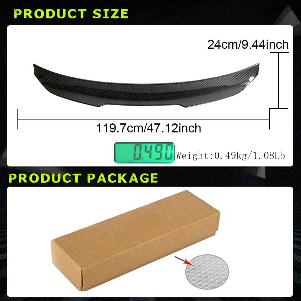 Rear Trunk Spoiler Dry Carbon Fiber V1 (Coupe) for BMW 4 series F-32 2012-2020 - image 5