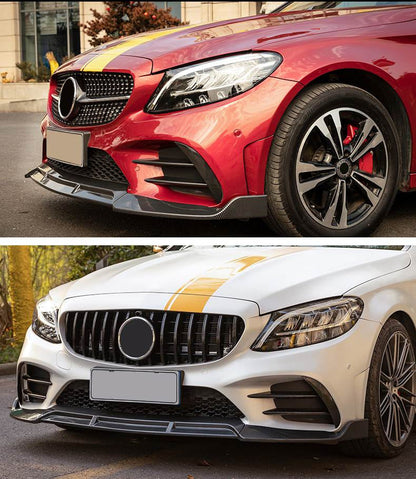 Lip V3 front bumper cover (for C43 AMG 2019-2021, Carbon) for Mercedes C-class W205 2014-2021 - image 5