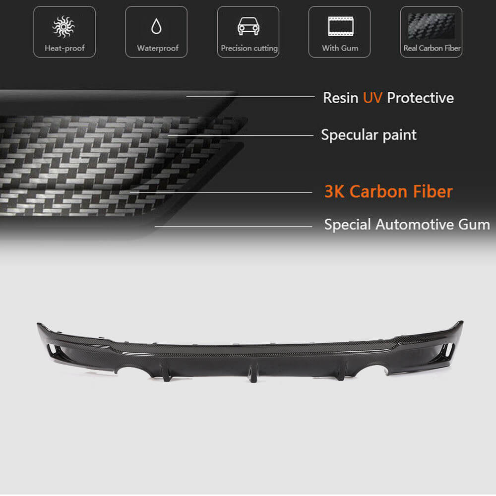 Rear Diffuser V3 (for F22/F23 M-Sport, Carbon) for BMW 2 Series F22/F23 2014-2021 - image 5