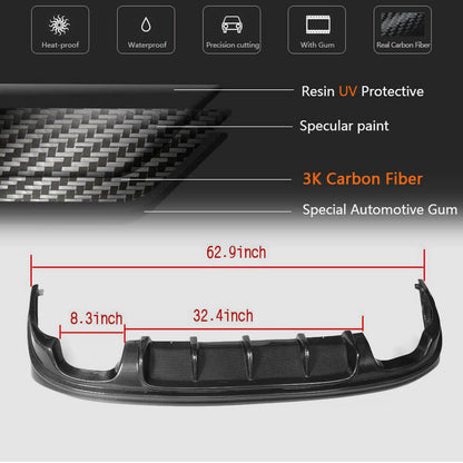 Rear Bumper Diffuser V2 for Base/F-Sport 2013-2016, Carbon for Lexus IS 2013- - image 5