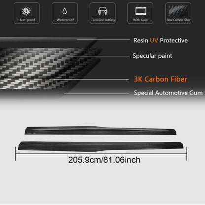 Side Skirts Carbon Fiber V2 (for F80) for BMW 3 series F-30/31/34 2012-2019 - image 5