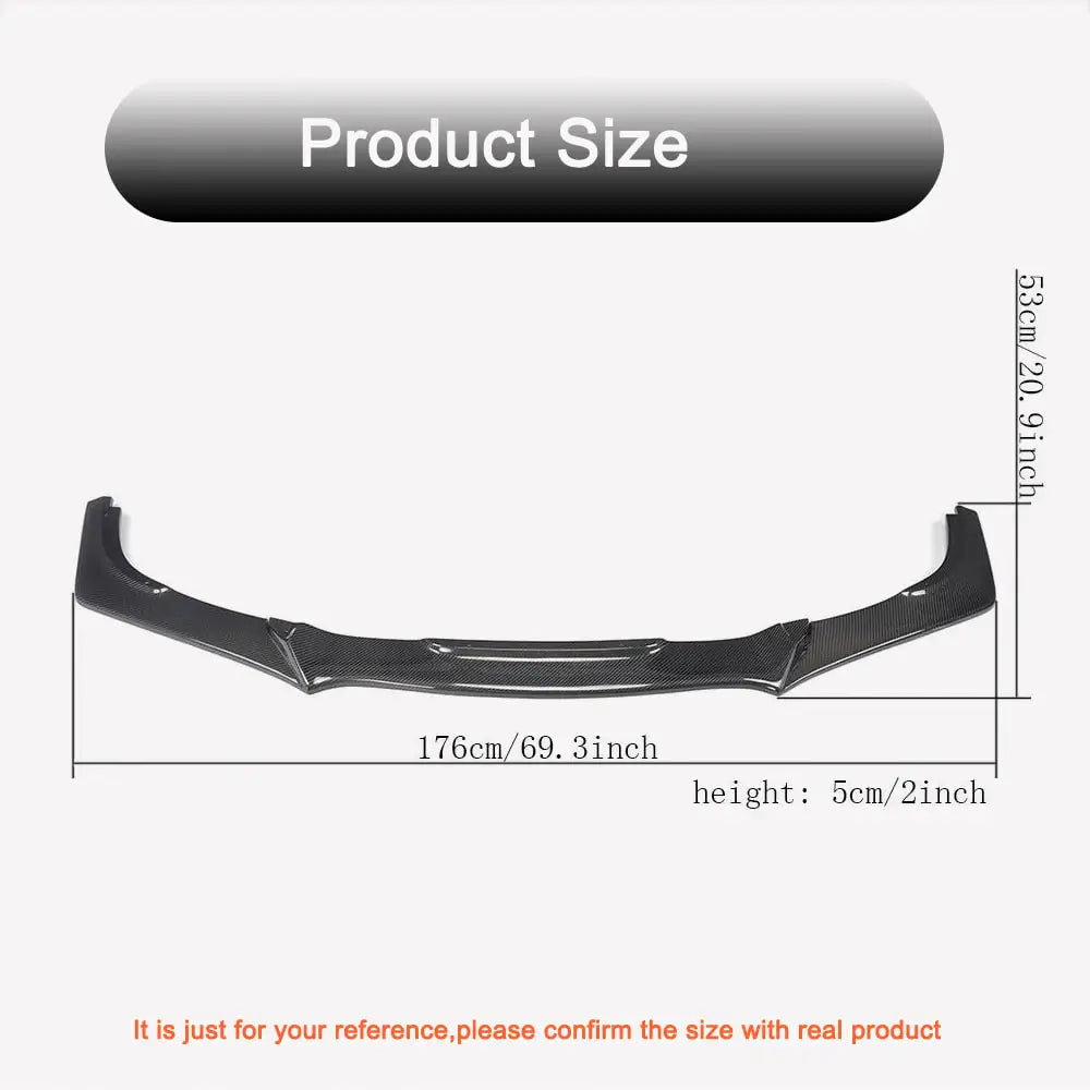 Front Bumper Lip Spoiler (Carbon) for Honda Civic Sedan X 2016-2021 - image 5