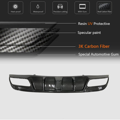 Rear bumper diffuser V3 (for SD C43/C63 AMG 2015-2019, Carbon) for Mercedes C-class W205 2014-2021 - image 5