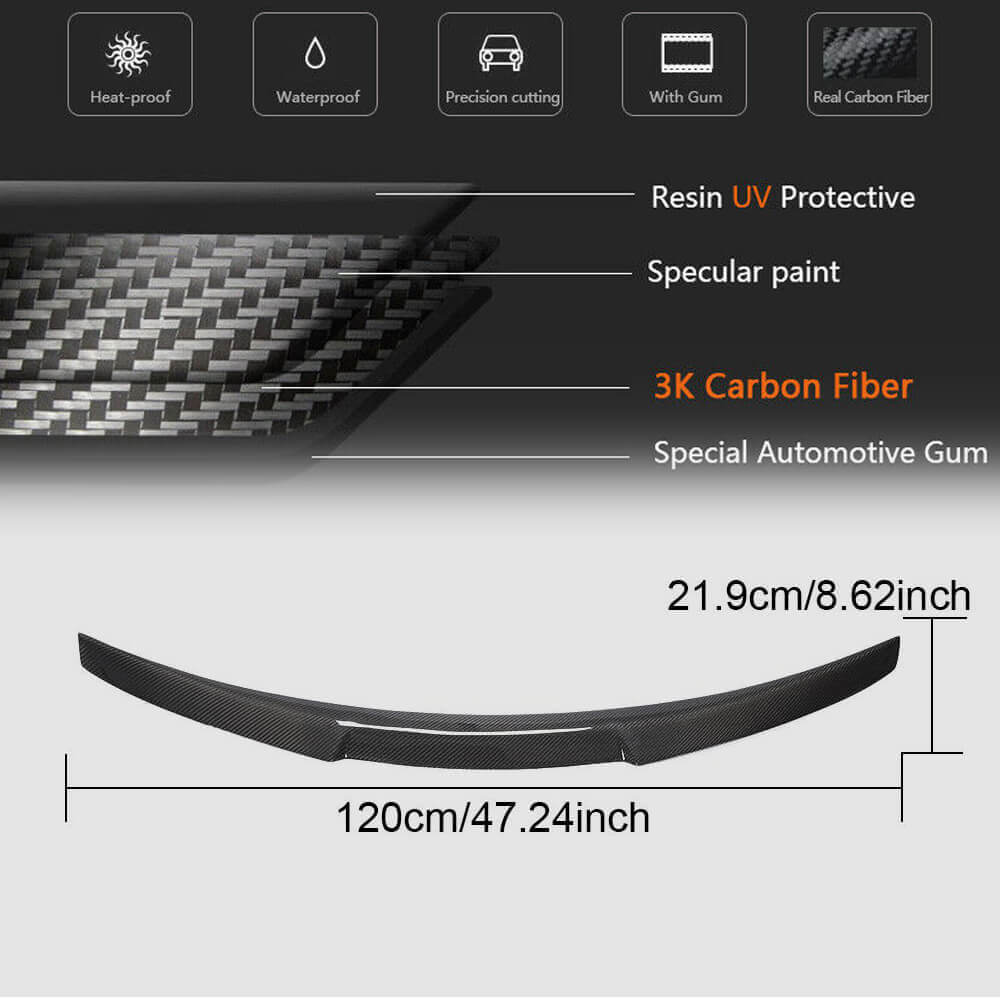 Spoiler V1 (for Base 2011-2015, Carbon) for Audi A4 B8 2007-2015 - image 5
