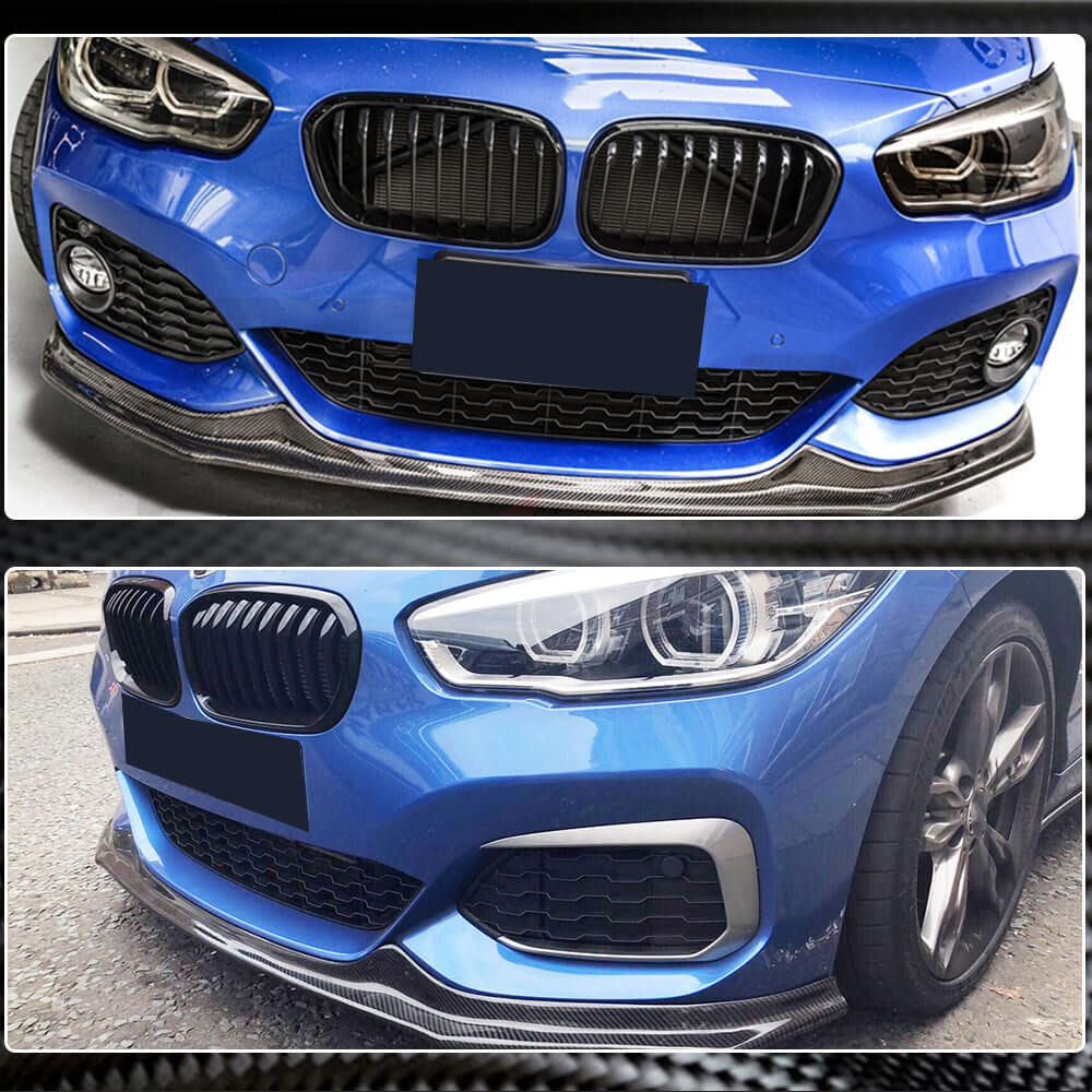 Front Bumper Lip Carbon Fiber V3 (2016-2019, M-Sport) for BMW 1 series F20/21 2011-2019 - image 5