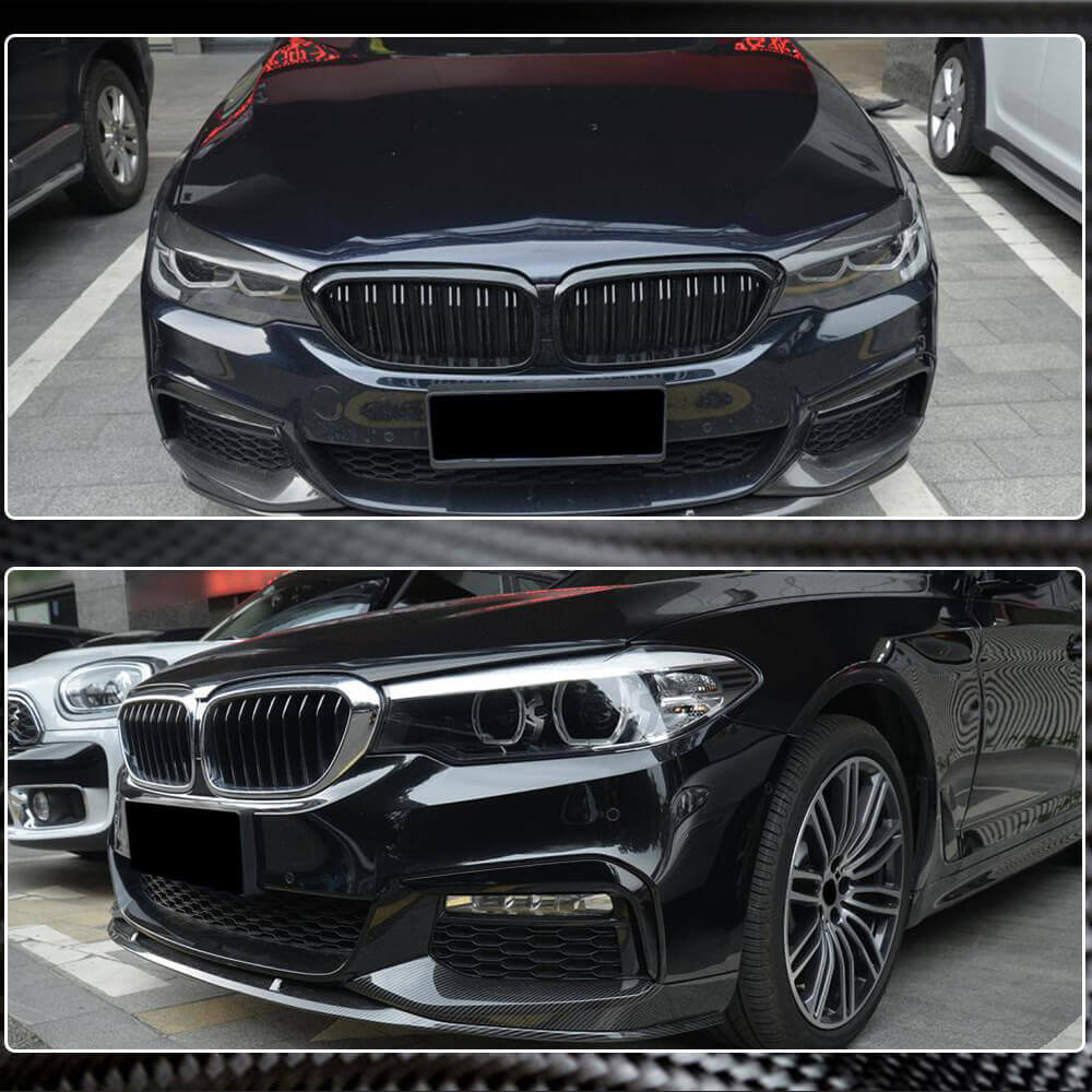 Front Bumper Flap Extensions V2 for M-Sport 2017-2020 Carbon for BMW 5 Series G30/G31 2017-2023 - image 5