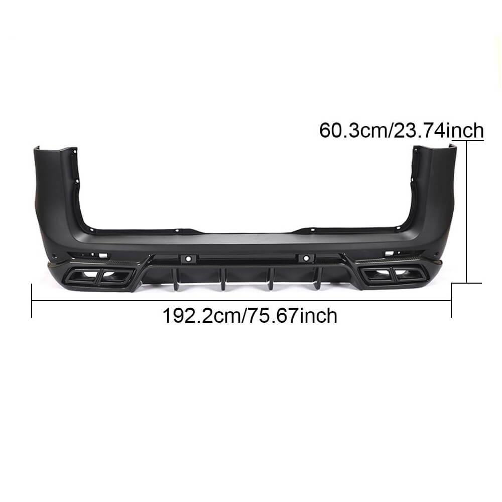 Rear bumper cover with diffuser (2014-2019, Plastic + Carbon) for Mercedes Vito/V-class W447 2014- - image 5