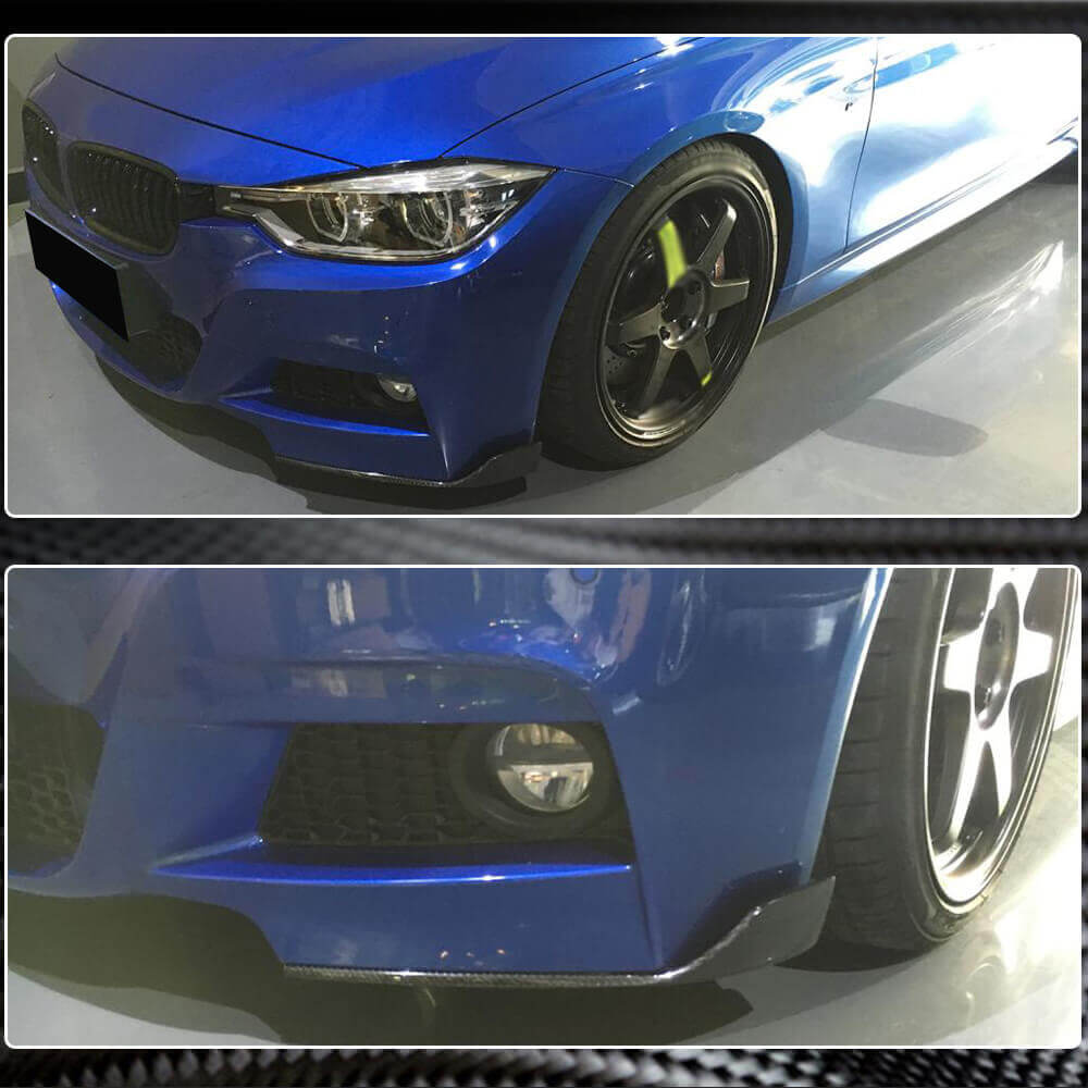 Front Bumper Splitters Carbon Fiber V1 (for M-Sport) for BMW 3 series F-30/31/34 2012-2019 - image 5