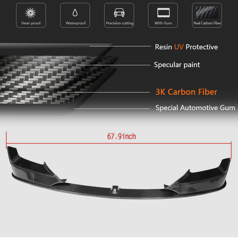 Front Bumper Lip V1 (for M-Sport, Carbon) for BMW 6 Series F12/F13/F06 2011-2018 - image 5