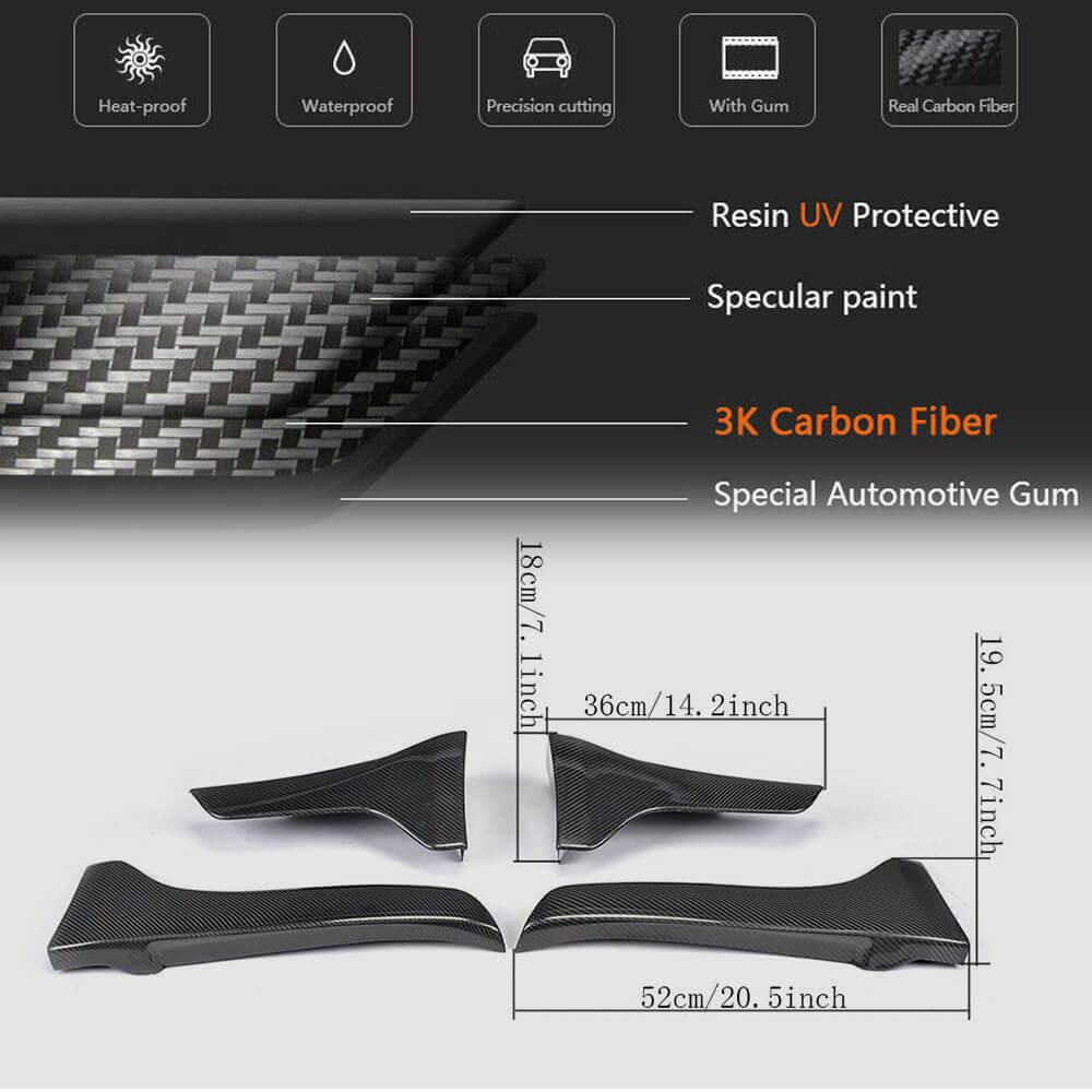Mudguards (for Q50 Base/Sport 2014-2017, Carbon) for Infiniti Q50/Q60 2013-2024 - image 5