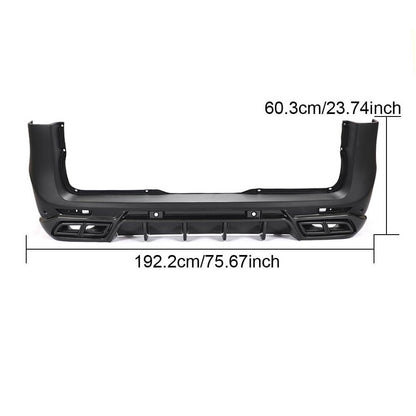 Rear bumper cover with diffuser (2014-2019, Plastic + Carbon) for Mercedes Vito/V-class W447 2014- - image 5