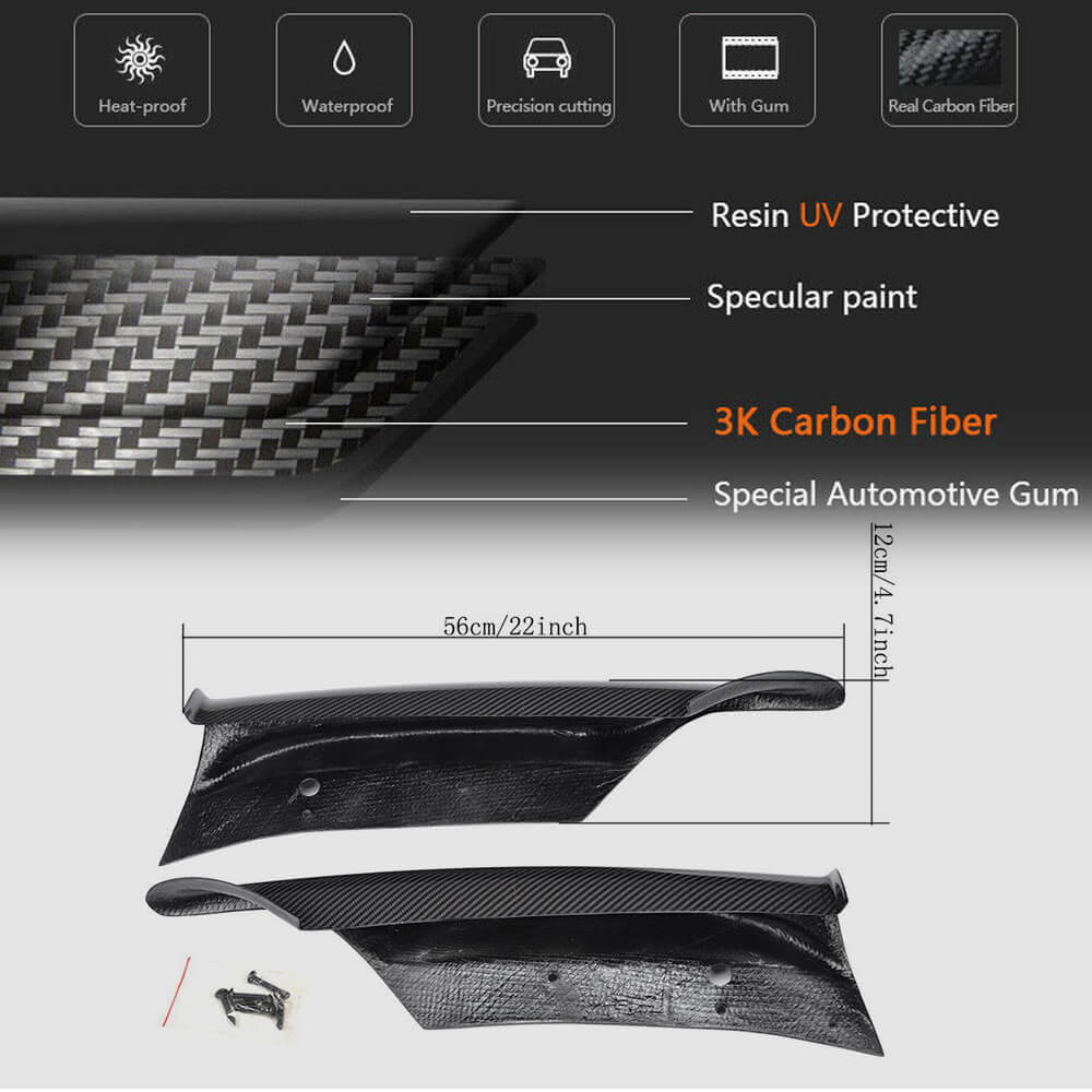 Front Bumper Flaps (for E90 2005-2008 M-Sport, Carbon) for BMW 3 Series E-90/91/92/93 2005-2011 - image 5