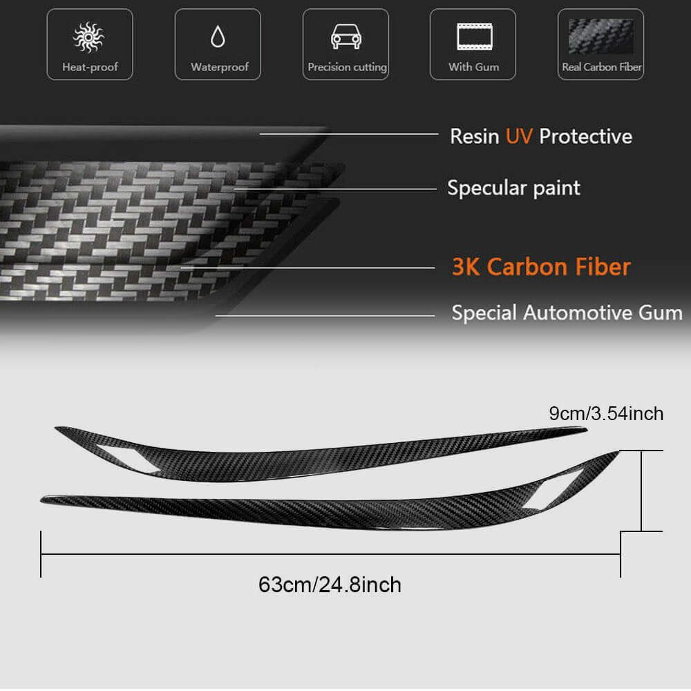 Headlight Eyelids (Dry Carbon) for Alfa Romeo Giulia 2016-2022 - image 5