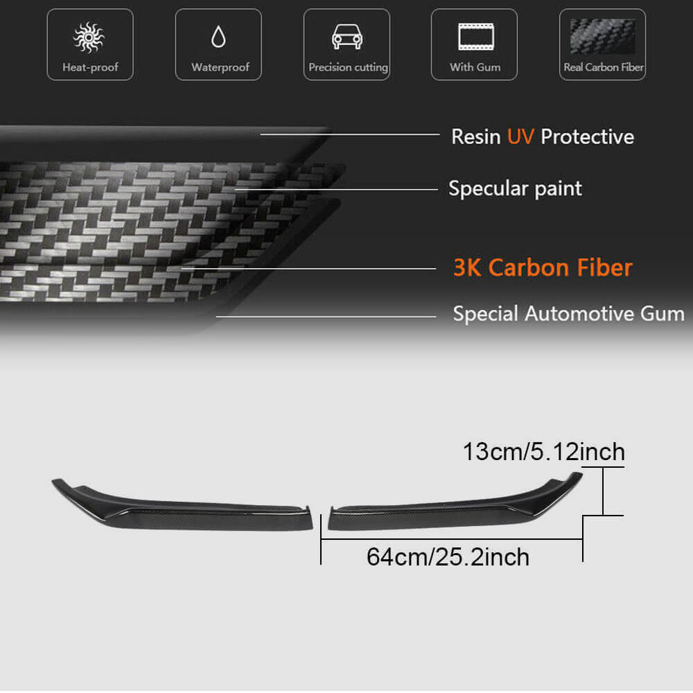 Rear Bumper Carbon Covers for Q50 Base/Sport 2014-2017 for Infiniti Q50/Q60 2013-2024 - image 5