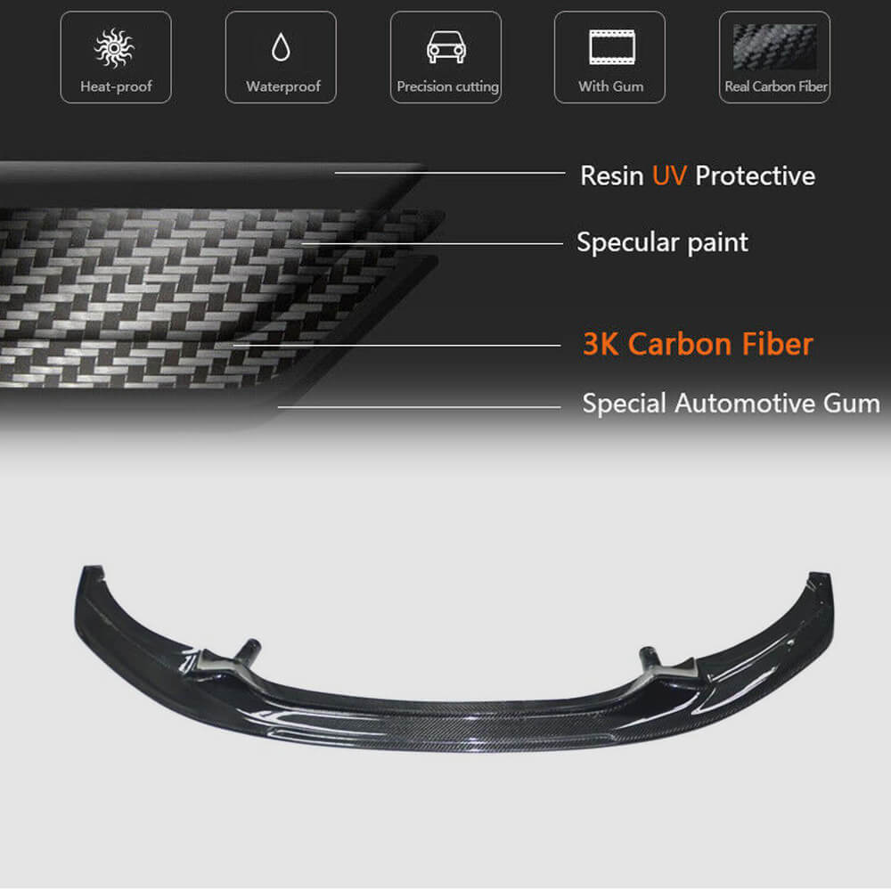 Front Bumper Lip V1 for F22/F23 M-Sport, Carbon for BMW 2 Series F22/23 2014-2021 - image 5
