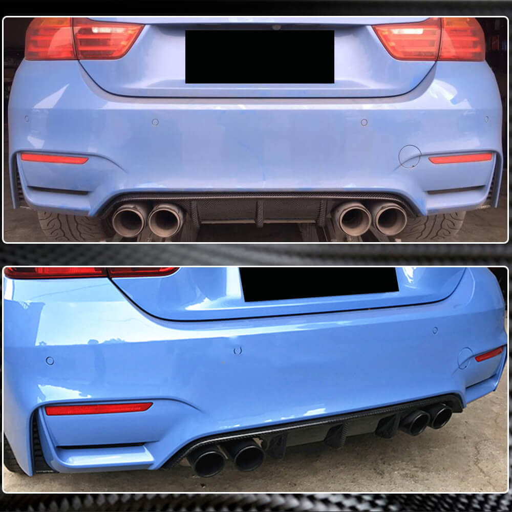 Rear Bumper Diffuser V8 (for F82/F83, Carbon) for BMW 4 Series F32/F33/F36 2012-2020 - image 5
