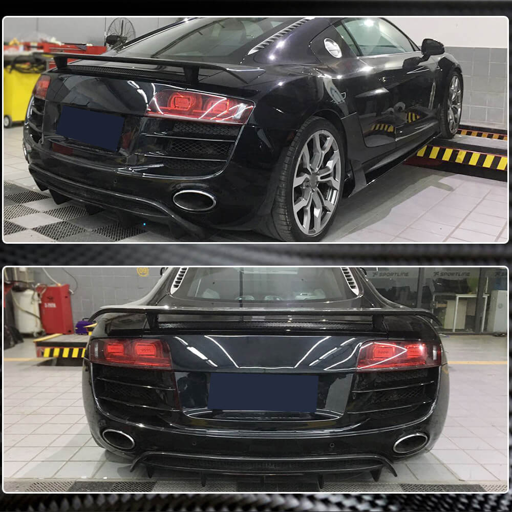 Rear Bumper Diffuser Carbon Fiber for Audi R8 2006-2015 - image 5