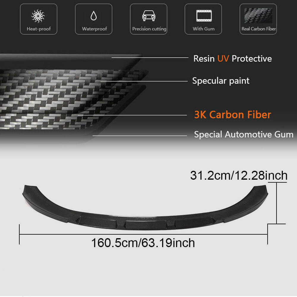 Front Bumper Lip Spoiler (Carbon) for BMW I3 2013-2022 - image 5