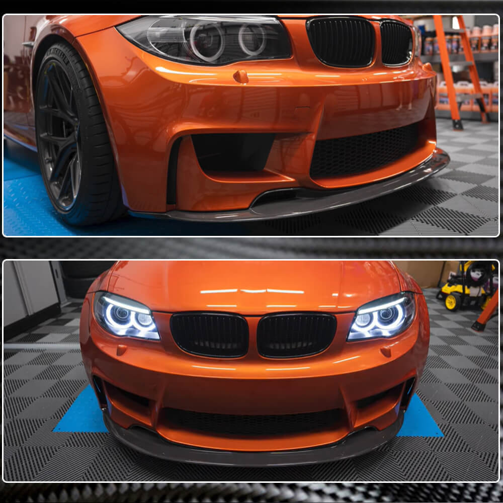 Front Bumper Lip V1 for 1M E82, Carbon for BMW 1 Series E81/82/87/88 2004-2011 - image 5