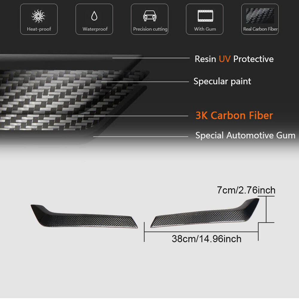 Carbon Front Fender Covers (for Q50 Base/Sport 2014-2020) for Infiniti Q50/Q60 2013-2024 - image 5