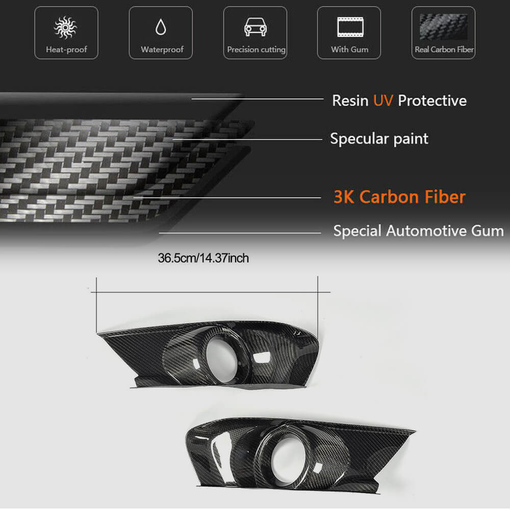 Covers for fog lights V2 (2015-2017, Carbon) for Ford Mustang 2015-2023 - image 5