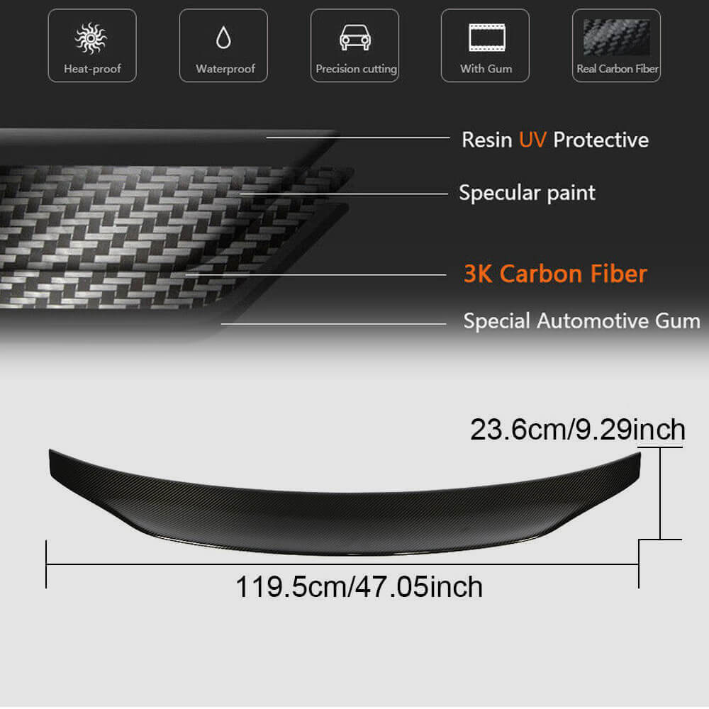 Rear Trunk Spoiler Carbon Fiber V5 (Coupe) for BMW 4 series F-32 2012-2020 - image 5