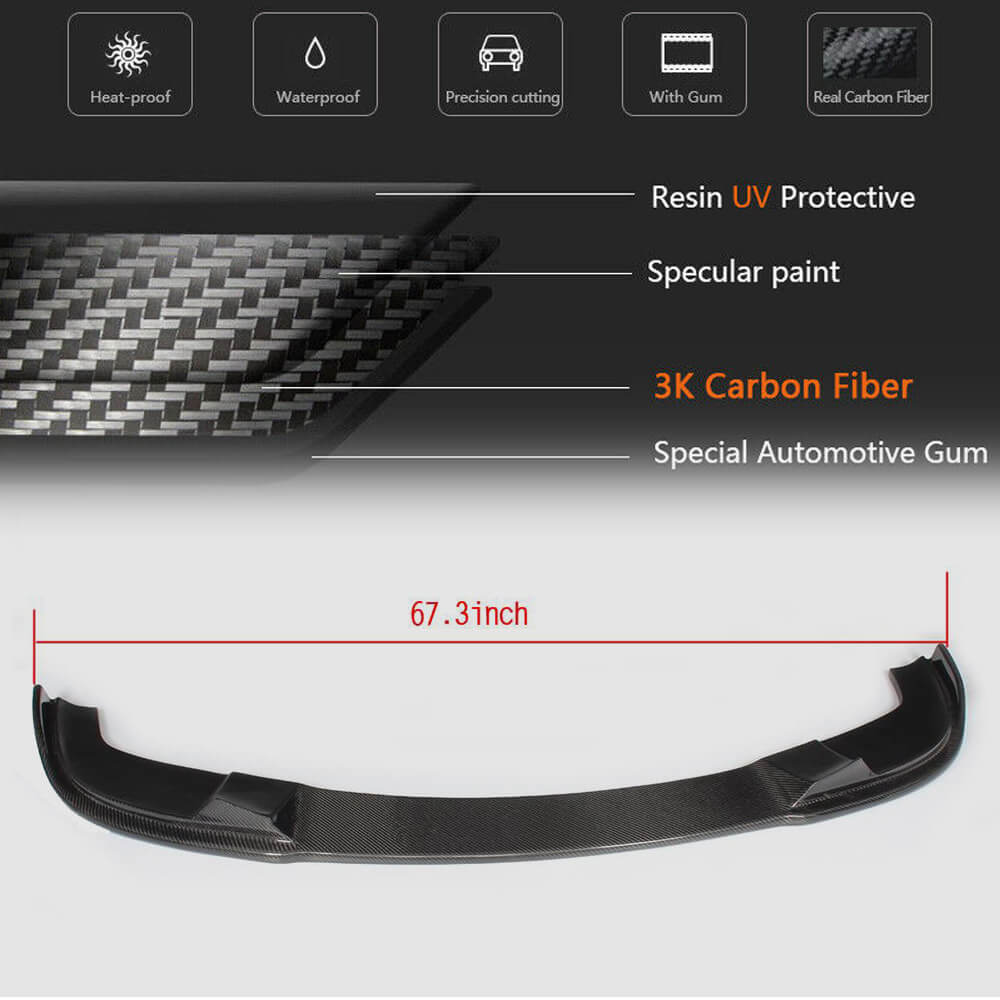 Front bumper lip (for M-Sport, Carbon) for BMW 5 Series E60/E61 2003-2010 - image 5
