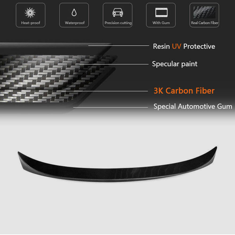 Rear Trunk Spoiler Carbon Fiber V1 (SD) for BMW 5 series F-10/11/07 2010-2016 - image 5