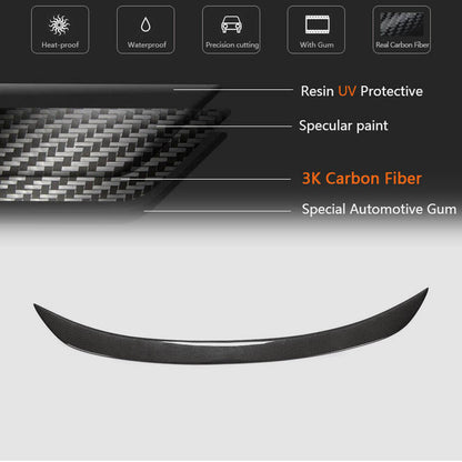 Rear Trunk Spoiler Carbon Fiber V4 (SD) for BMW 5 series F-10/11/07 2010-2016 - image 5