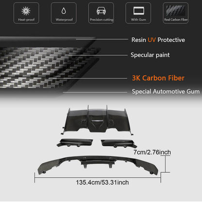 Rear Bumper Diffuser Carbon Fiber V1 (for F82/F83) for BMW 4 series F-32 2012-2020 - image 5