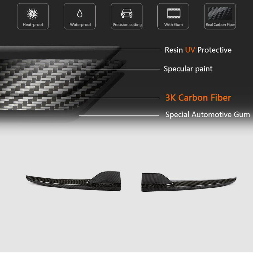 Rear Bumper Flap Covers for SD C43/C63 AMG 2015-2019 Carbon for Mercedes C-сlass W205 2014-2021 - image 5