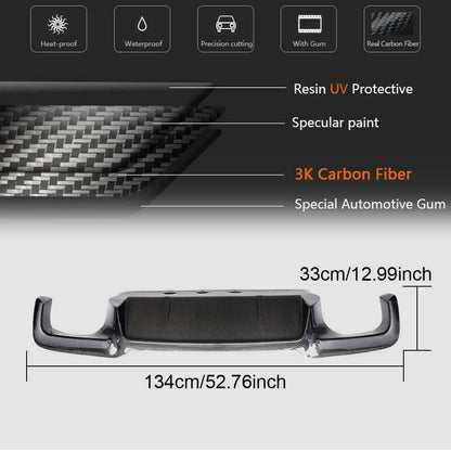 Rear Bumper Diffuser V2 for F10 M5, Carbon for BMW 5 Series F-10/11/07 2010-2016 - image 5