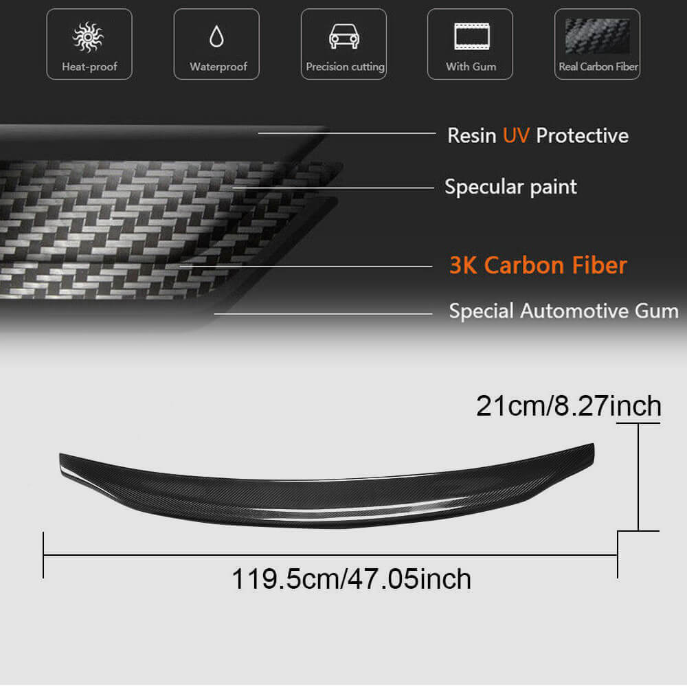 Spoiler V2 Convertible Carbon for Audi A5 2007-2015 - image 5