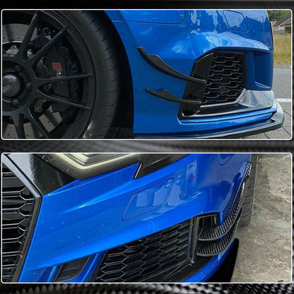 Front bumper extensions V2 (for RS3 SD 2017-2020, Carbon) for Audi A3 2012-2020 - image 5