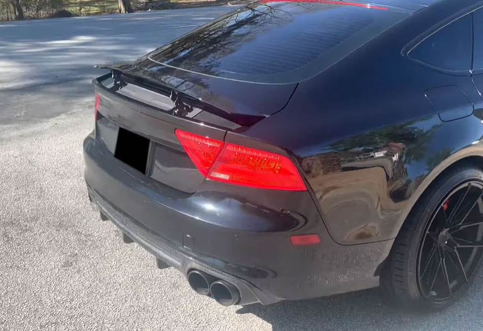 Rear Bumper Diffuser V2 (for S-Line, 2010-2014, Carbon) for Audi A7 2010-2018 - image 5