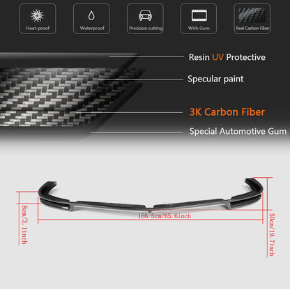 Front Bumper Lip V1 for AMG 2012-2014 Carbon for Mercedes C-class W204 2007-2015 - image 5