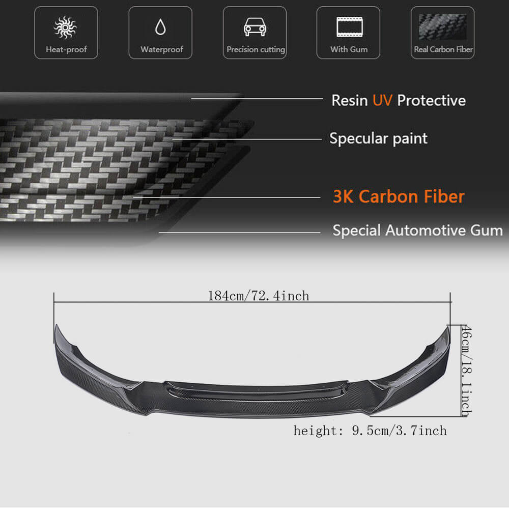 Front Bumper Lip V1 Add-on (for Base, Carbon) for BMW X6 F-16 2014-2019 - image 5