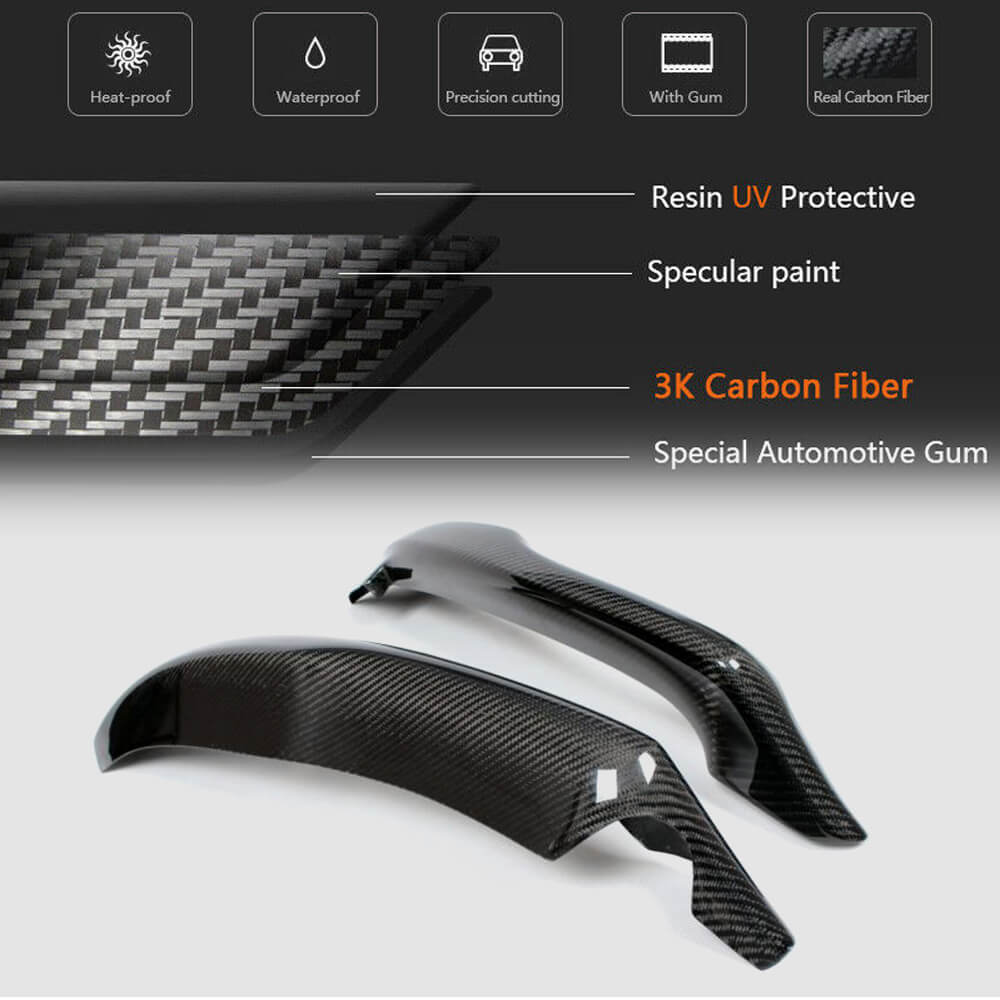 Front Bumper Flap Extensions (for Base 2007-2011, Carbon) for Audi A4 B8 2007-2015 - image 5