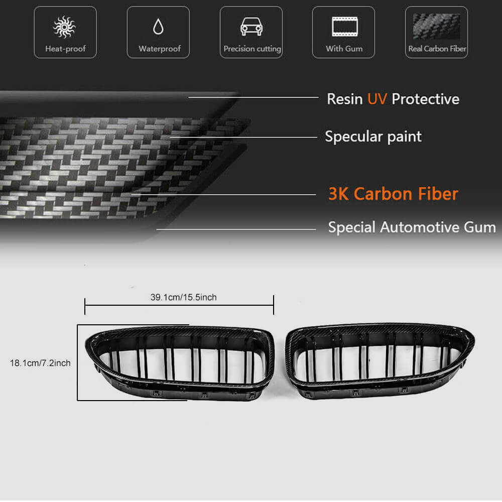 M-Look Kidney Grilles (Carbon) for BMW 6 F12/F13/F06 2011-2018 - image 5