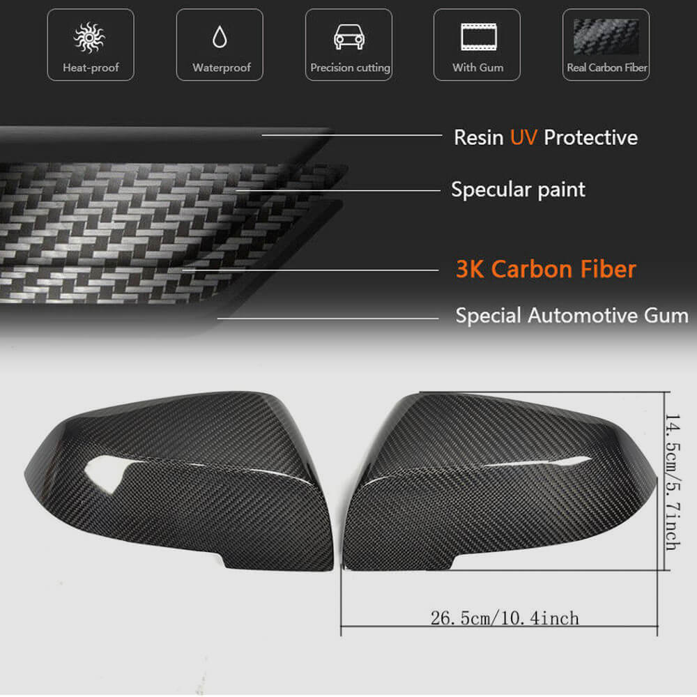 Mirror Covers V3 (Carbon) for BMW 7 Series F01/F02 2008-2015 - image 5