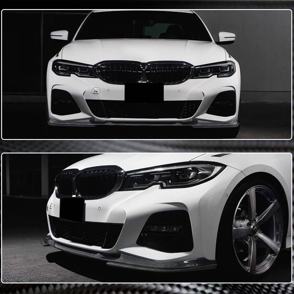 Front Bumper Lip V7 for M-Sport 2018-2022 Carbon for BMW 3 Series G20/21 2018- - image 5