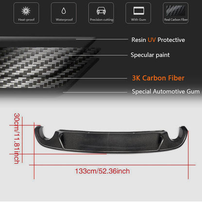 Rear Bumper Diffuser V2 for GTI HB 2010-2013, Carbon for Volkswagen Golf 6 2008-2014 - image 5
