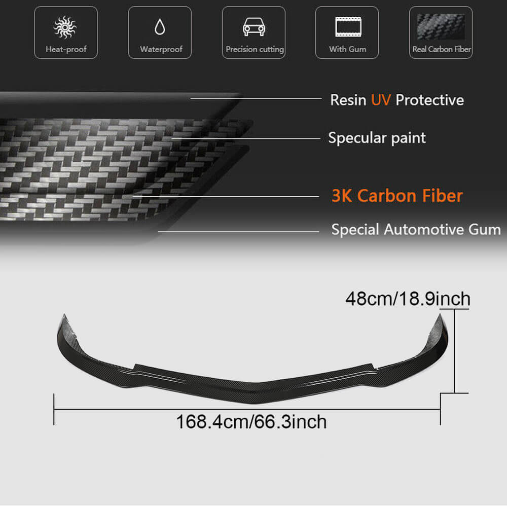 Front Bumper Lip V3 Overlay (for AMG 2012-2014, Carbon) for Mercedes C-class W204 2007-2015 - image 5