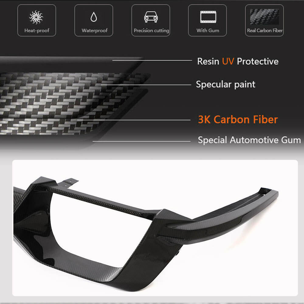 Rear Bumper Diffuser (for F98 2018-2021, Carbon) for BMW X4 G02 2018- - image 5