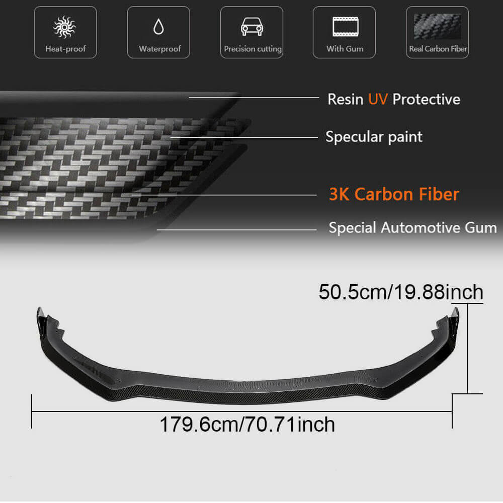 Front Bumper Lip V1 for Q60 2016-2022 Carbon for Infiniti Q50/Q60 2013-2024 - image 5