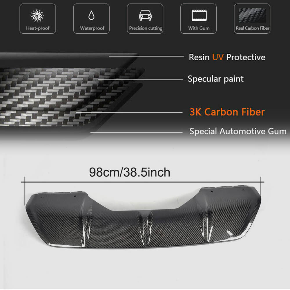 Rear Bumper Diffuser V2 (for M-Sport, Carbon) for BMW X6 F-16 2014-2019 - image 6